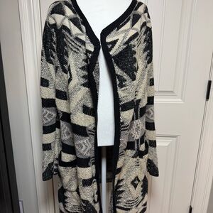 Lucky Brand Black and Cream Cardigan